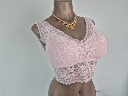 Bralette en dentelle JUNE Rose pale 61059 (LL)