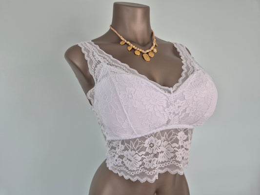 Bralette en dentelle JUNE Blanc 61059 (LL)