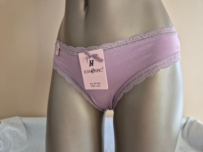 Slip en Coton Naturel et Dentelle MAYA 85530 Lilas (LL)
