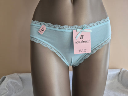 Slip en Coton Naturel et Dentelle MAYA 85530 Vert (LL)